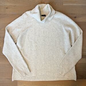 Kuhl Solace Cowl Neck Sweater Rib Knit Organic Cotton Natural Womens Size 1X